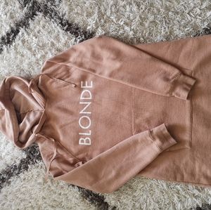 Blush pink blonde hoodie by brunette